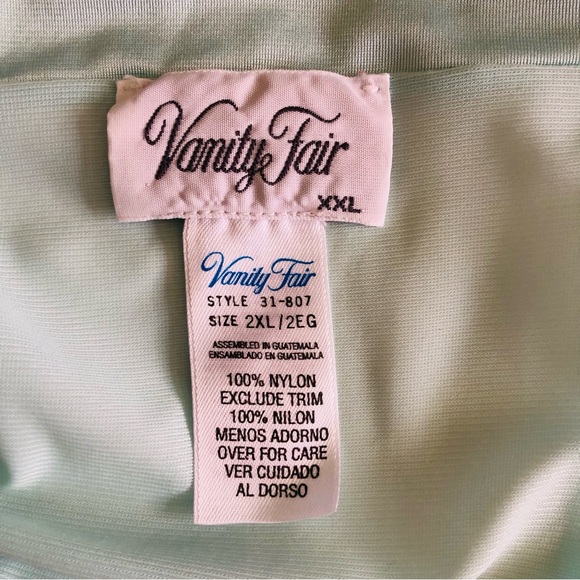 Vanity Fair Woman’s Embroidered Satin Semi-Shear Nightgown Robe Plus Size 2XL - Picture 6 of 10